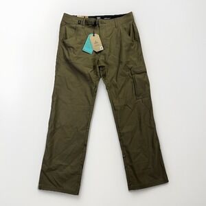 NEW prAna Stretch Zion Pants Men's 32x30 Olive Green Relaxed Cargo Hiking NWT